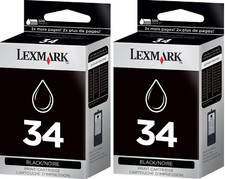 New Genuine Lexmark 34 2PK Ink Cartridges X Series X5450 X5250 P Series P4350