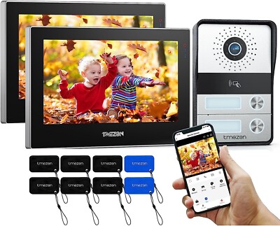 WLAN 2 Familienhaus Sprechanlage Video Türsprechanlage 2Draht Bus 2xTouch Screen