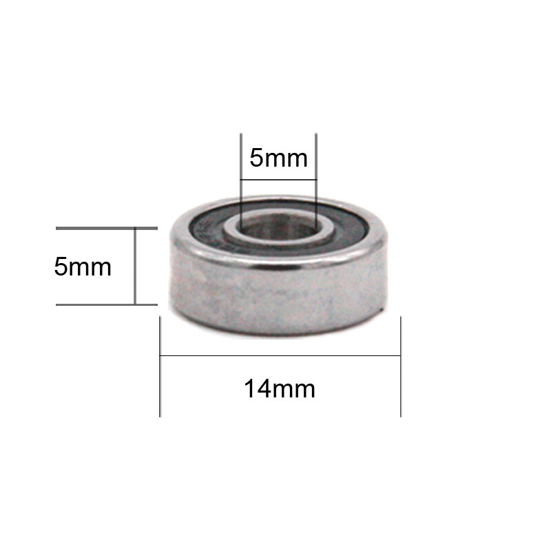 Cuscinetti A Sfere 605-2RS (5x14x5 Mm) - 5 Pezzi, Acciaio Cromo, Tenuta In Gomma, Per Trasmissioni - 9