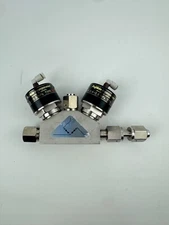 Fujikin 316L-P Diaphragm Valve w/ x2 Fujikin O.P.O.4-O.6 MPa TYPE N.C.