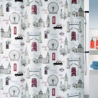 Spirella Duschvorhang Peva Anti Schimmel 180X200 Cm London Vorhang Weiß