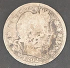 An Early Silver Barber Quarter from 1892!  First Year!