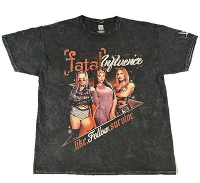 New w/o Tags WWE NXT Fatal Influence Mineral Wash T Shirt sz 3xl Black