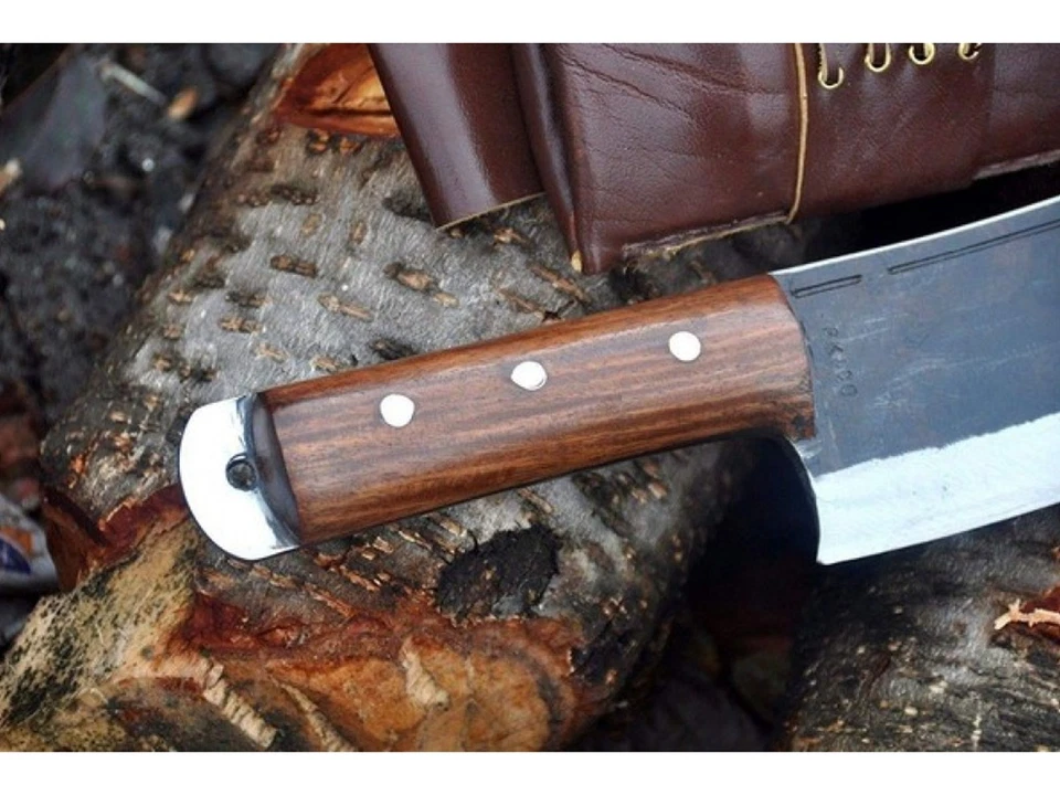 Cuchilla forjada a mano de 8 pulgadas | Cuchillo de carnicero para picar carne y huesos Foto 3 de 4