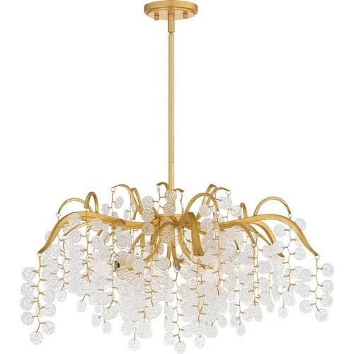 Gold Leaf Six Light Chandelier from the Maple Collection - Picture 3 of 6