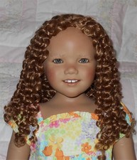 Kemper AMBER Doll Wig SIZE 14-15.5 AUBURN Long Spirals No Bangs Seam Part NWT