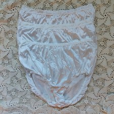 NWOT VTG JMS Lot 3 Granny Panties Sz 11 White Nylon Cotton Gusset