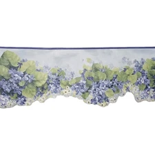 Lot Of 4 Blue Hydrangea Flower Floral  Sculptured Vinyl Wallpaper Border 5.25" 