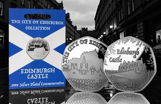 EDINBURGH CASTLE Silber Gedenkmünze. EDINBURGH COL. Neu/Einzelhandel/Versiegelt