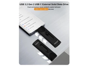 Nusyn NSU53 1TB Externe SSD / USB Démarrer - Jusqu'à 1050MB/s, 2-in-1 USB-C + USB-A,