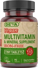 Deva Nutrition Vegan Tiny Iron Free Multivitamin & Multimineral Tablets 90 Count