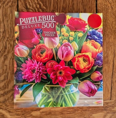 Puzzlebug Deluxe *Colorful Blossoms* 500 piece Jigsaw Puzzle 20x12 - NEW!