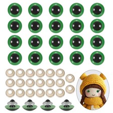 16mm Safety Eyes, 20Pcs Realistic Doll Crocheting Safety Eyes Green