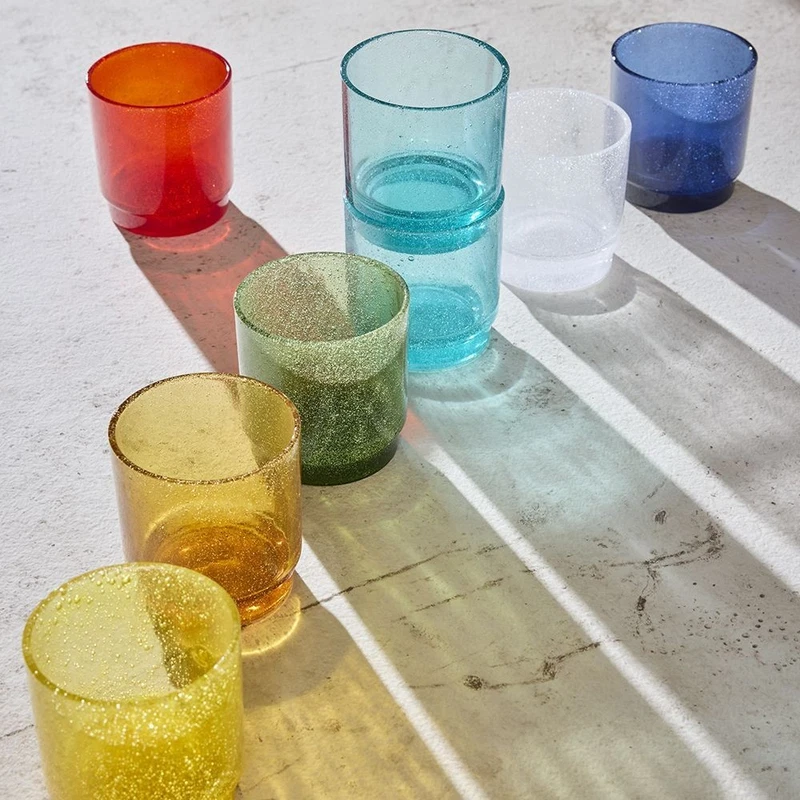 Bicchieri da Tavola TOGNANA Colorati Pasta di Vetro per 6 Persone Lavastoviglie