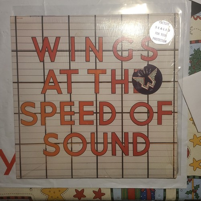 #ad #ad Wings At The Speed Of Sound 1976 LP Shrink Hype Sticker VG $17.99