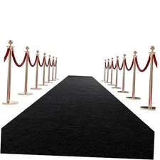  450 GSM Extra Thick 3x15 ft Black Carpet Runner for Partys & Events, Heavy 