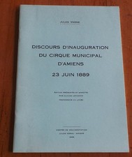 DISCOURS DE JULES VERNE - INAUGURATION CIRQUE MUNICIPAL AMIENS - 23 JUIN 1889