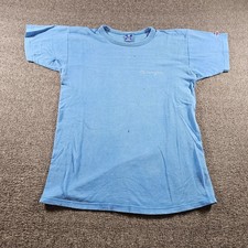 Vintage Blue Champion Made in USA T Shirt Size Large 80s Faded