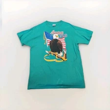 Vintage Bald Eagle American Pride Made In USA Delta Apparel Single Stitch Large