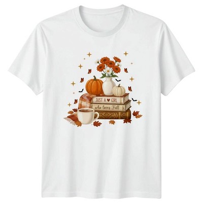 Just A Heart Girl Who Loves Damen T-Shirt Herbst Ästhetisch Herbst