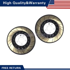 Pair Front Vented Brake Disc Rotors Performance For Audi A8 2019 2020-2021