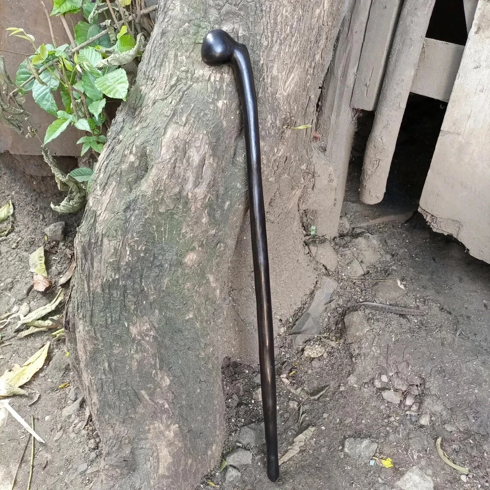 Трость для пеших прогулок африканская железное дерево со смещением под обе руки дюйм — складная - Изображение 2 из 4