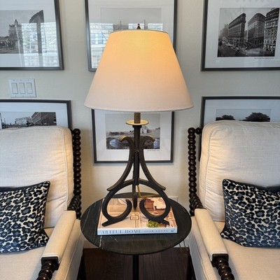 Vintage Forged Iron Table Lamp Tripod