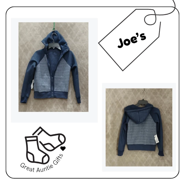 Joe's Sudadera con Capucha Juvenil 7/8 Azul Cremallera Completa Sudadera Chaqueta Polar Dos Tonos Bolsillos Foto 4 de 4