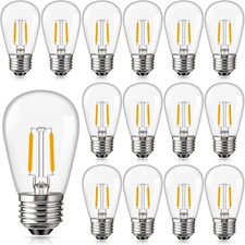 15 Pack Outdoor String Light Replacement Bulbs,S14 1.5W E27 LED Screw Bulb | De