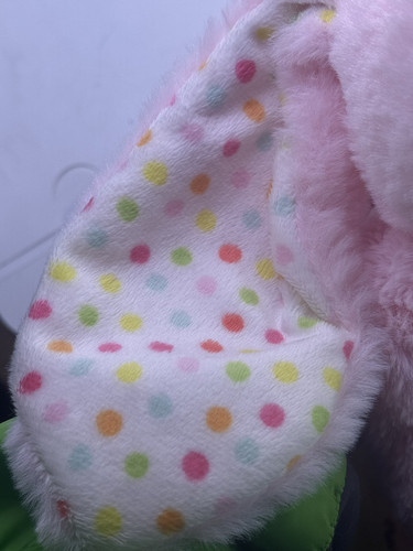 Dan Dee coniglietto pasquale rosa pois orecchie piedi 13" peluche nuovo - Foto 7 di 8
