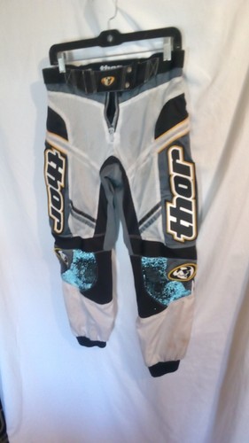 Vintage Thor Racing Motocross Pants White Black Grey Size 30 Men’s - Picture 2 of 20