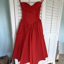House of CB Elizabeth Strapless Corset Fit & Flare Midi Dress Size Small