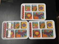 Children s Divided Plate Tray Kids Cafeteria Melamine Animal set of 3