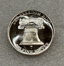 Vintage  1 oz 999 Silver  Round ~ Liberty Bell Let Freedom Ring Blast White 85.95 per troy oz