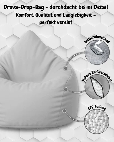 PatchHome Sitzsack XL- Jumbo Sitzkissen Bodenkissen Kinder und Erwachsene - Bild 20 von 203