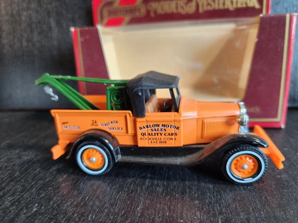 MATCHBOX MODELS OF YESTERYEAR Y-7 1930 FORD MODEL A TOW TRUCK WRECKER 1984 NIB - Image 3 of 4