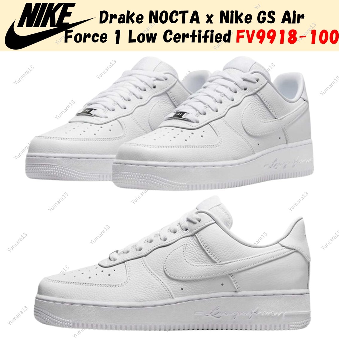 Drake NOCTA x Nike GS Air Force 1 Low Certified FV9918-100 Drake NOCTA x Nike GS Air Force 1 Low Certified FV9918-100