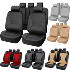 Car Truck Suv Van Leather Car Seat Covers 5-seats Full Set Front Rear Protectors Car Truck Suv Van Leather Car Seat Covers 5-seats Full Set Front Rear Protectors