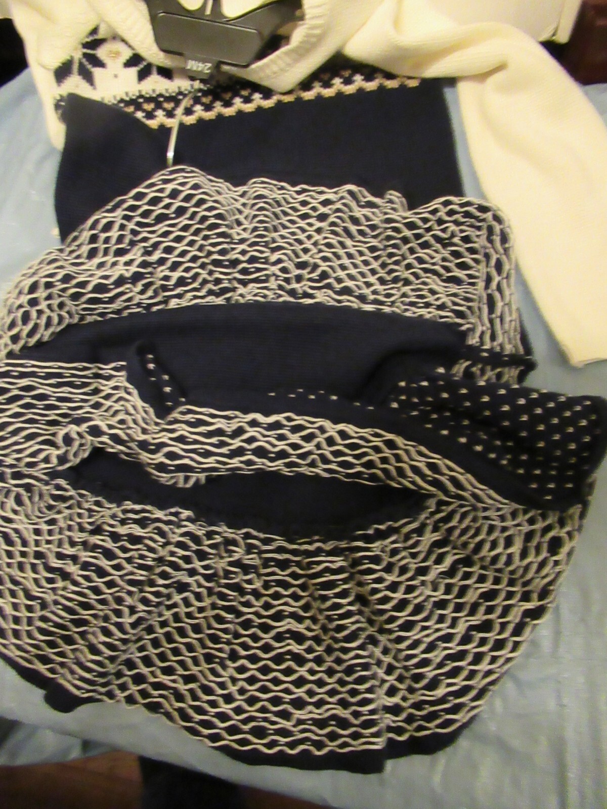 P28 Girls Size 7 Navy Blue and Cream Ruffled Skirt Dress By Gymboree image 9