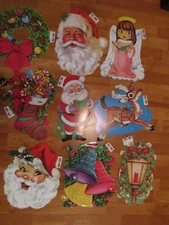 Christmas Diecuts Cutouts HMS #501 to #519 Vintage Decorations U Pick NOT a LOT