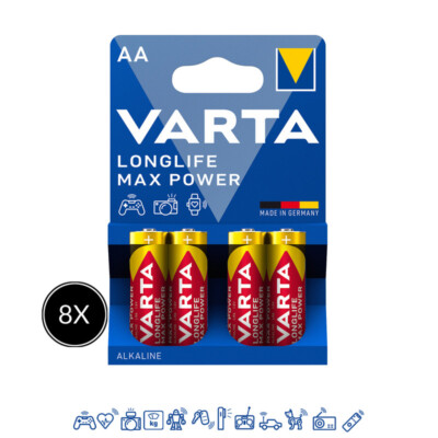 32 x Varta Longlife Max Power / Max Tech 4706 AA Mignon LR6 1,5V - 8 x 4er