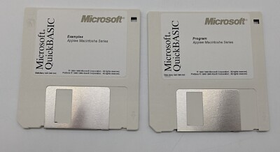 Vtg 1988 Microsoft QuickBasic for Apple Macintosh Disks Examples Program