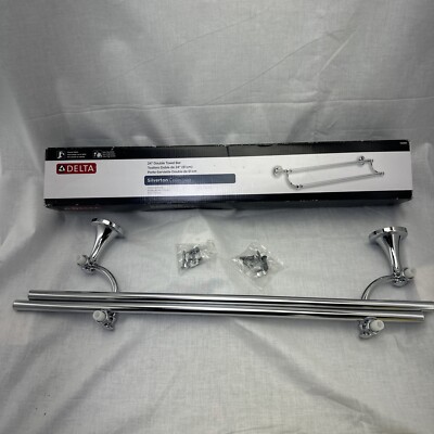 Delta Silverton 24 Double Towel Bar in Polished Chrome