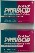 Prevacid 24 Hour Acid Reducer, 15 mg, 42 Capsules, Exp. 12/2025 ( Pack of 2)