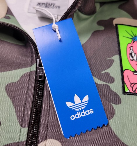 Adidas Jeremy Scott Track Jacket Camo 2XL Mens Green Brown Full Zip - Picture 8 of 12