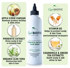 Apple Cider Vinegar Hair Rinse with Green Tea - Scalp Itch Cleanser Softener NEW
