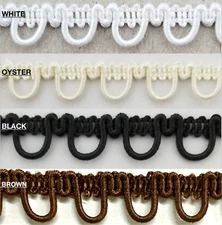 Bridal Button Loop Elastic Braid Trimming - 12 Continuous Yards - Many Colors!