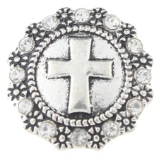Snap Jewelry Rhinestone Faith Cross 18-20mm Fits Ginger Charms Accessories