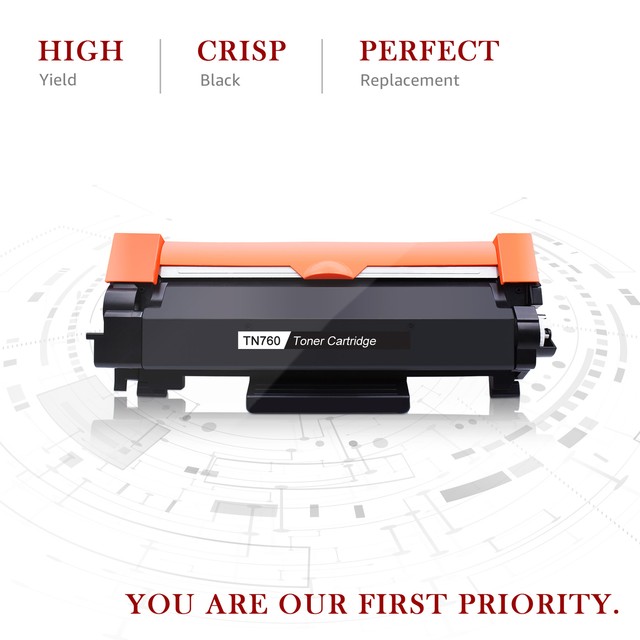 Tn760 Toner Cartridge With Chip for Brother Tn730 Mfc-l2710dw Hl-l2730dw L2750dw for sale online 