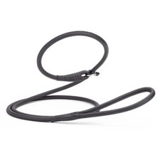 Dog Pet Round Leather Slip Lead W38" - L36", Black
